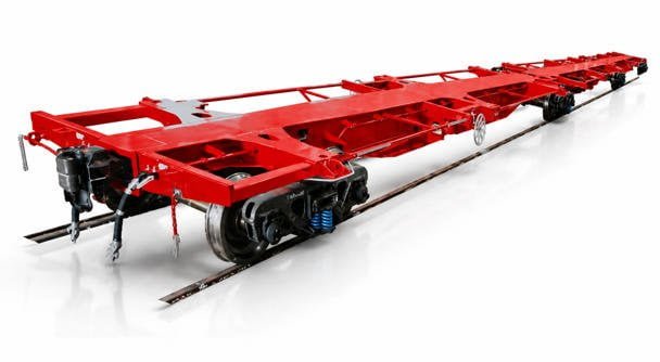 5-pack articulated intermodal container wagon