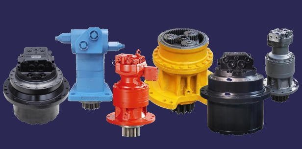 Excavator travel motor with final drive assembly