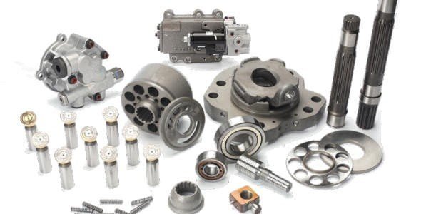 Internal pump spare parts including cylinder block, pistons, and valve plate