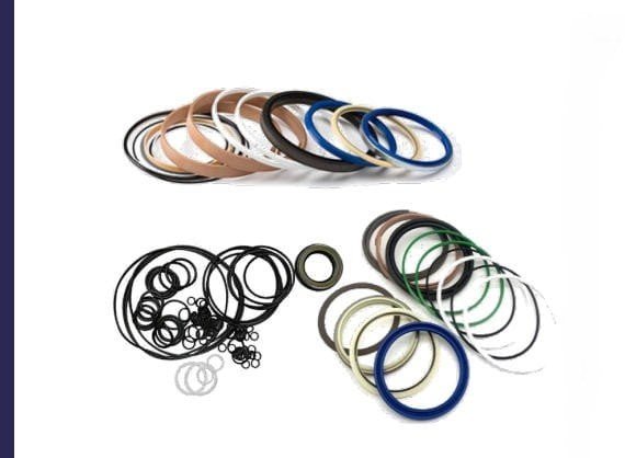 Complete hydraulic seal kits for boom, arm, and bucket cylinders