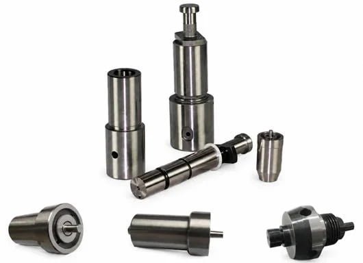 Precision fuel injection nozzles and plunger assemblies for locomotive diesel engines